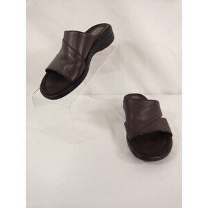 Classic Elements Women's Dark Brown Leather Sandals Size 6.5M